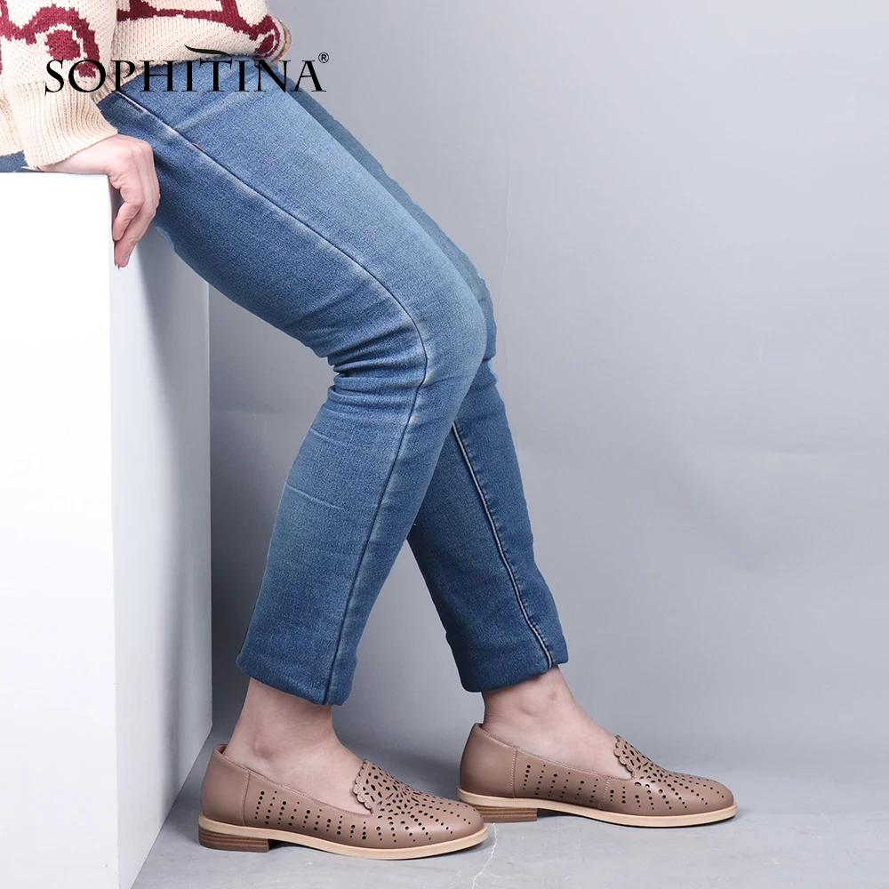SOPHITINA/Новинка Женские туфли лодочки с круглым носком на квадратном каблуке