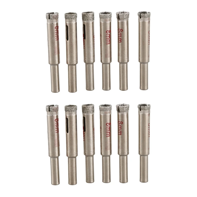 

12 Pcs 8Mm Diamond Core Drill Bits Ceramic Tile Glass Hole Saw