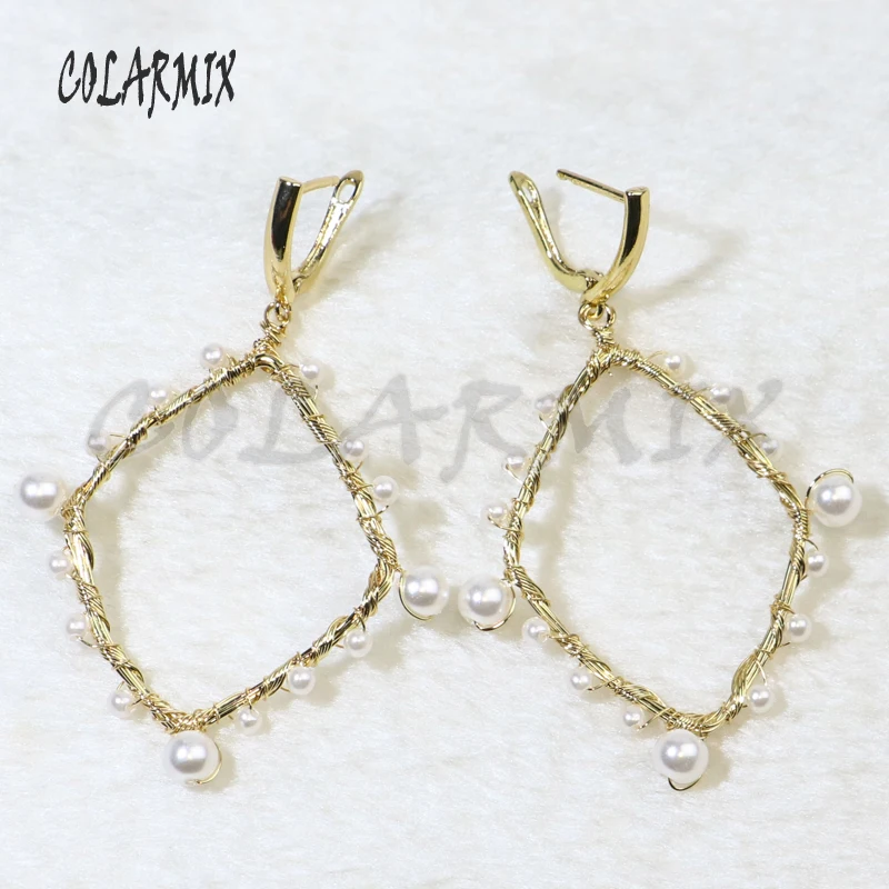 

10 Pairs geometric earring dangle earrings drop earrings for women fashion jewelry shell beads accessories 9478