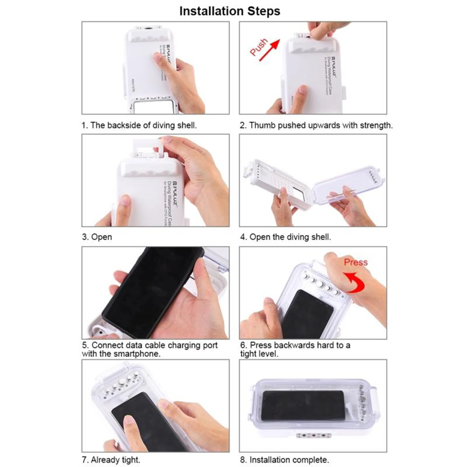 

Professional Waterproof 45m Mobile Phone Full 360 Protection Diving Case Shock-proof ABS Cover for Surfing Swimming Snorkeling