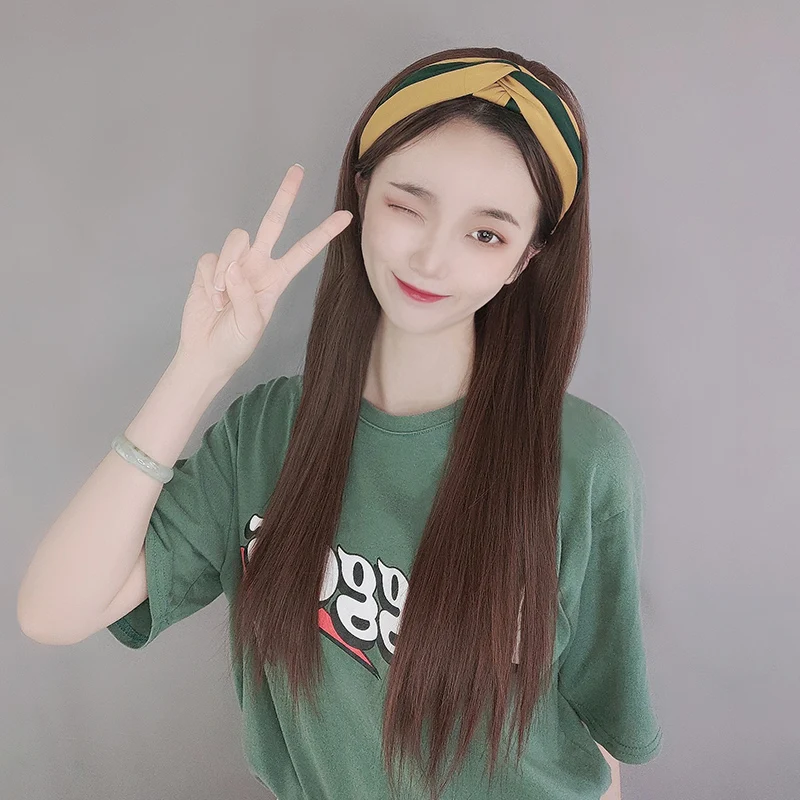 Длинный прямой черный парик TALANG синтетические парики средней длины для волос