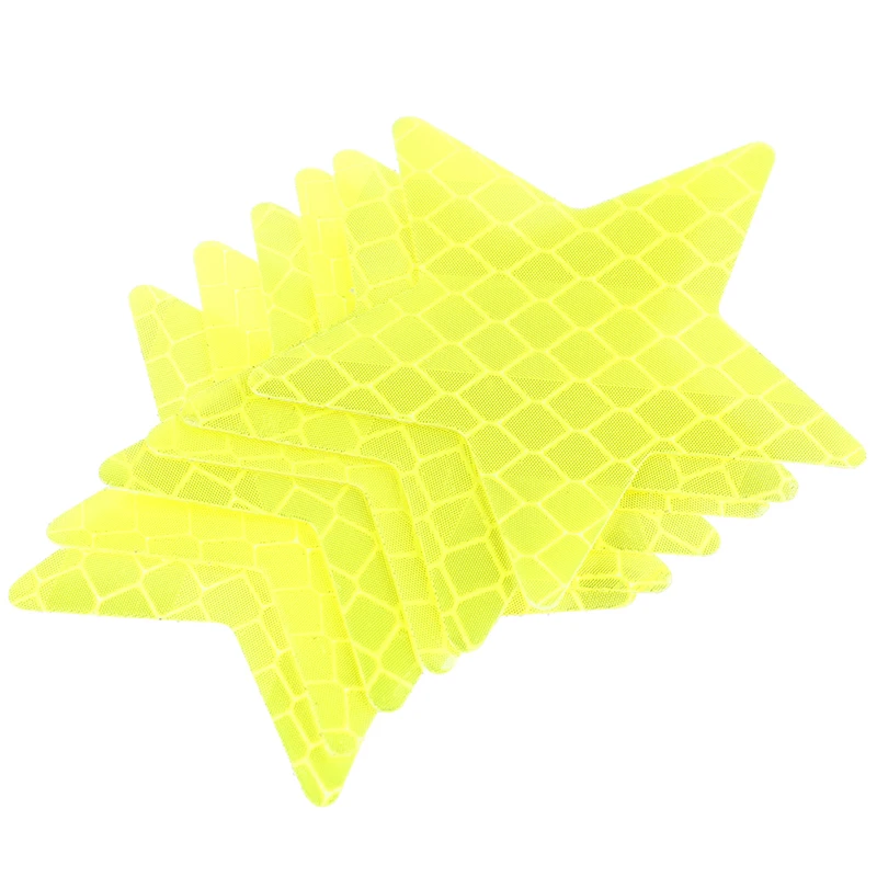 Цвет: желтый 4Pcs Reflector Stickers Decals Pentagram Reflective Warning Strip Tape Car Styling Car Bumper Reflective Strips Secure Star - Цвет: Цвет: желтый