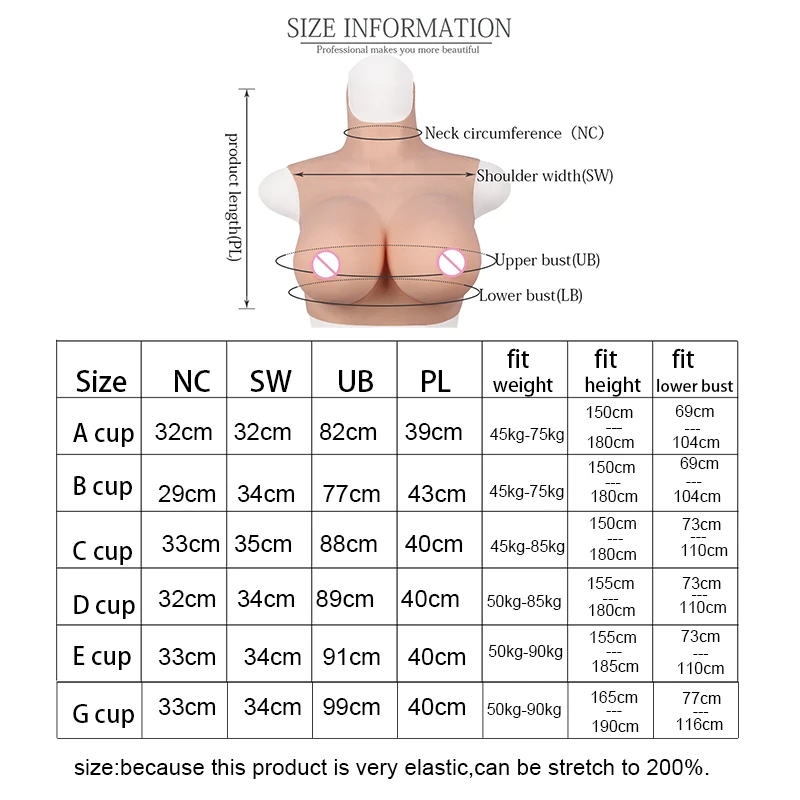 Кроссдресс с высоким воротником искусственная грудь Реалистичная поддельная