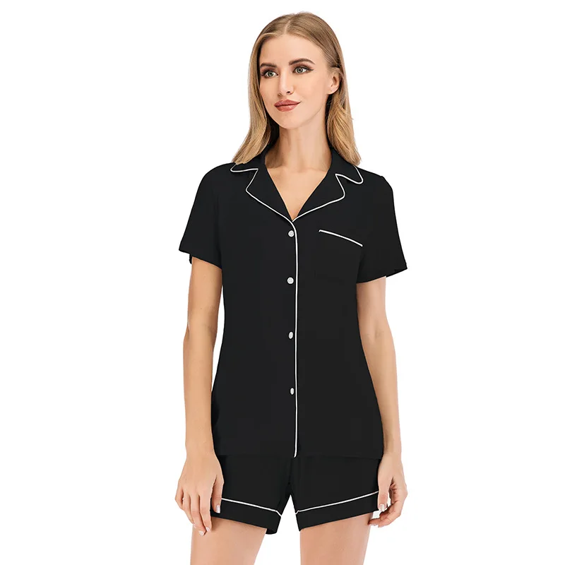 

2021 New Fashion Pajamas Outfits European And American Stylish Short Sleeve Suit Summer Casual Home Wear For Women