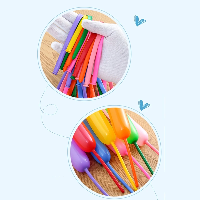 

100Pcs Long Latex Balloons Inflatable Colorful Twisting Balloons Party Supplies Globos for Party Decor