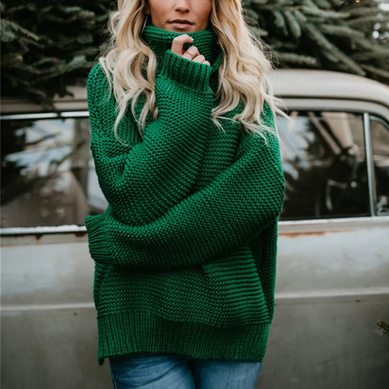 2019 fashion women 's winter Sweater new relaxed warm clothes slim high collar pullover sweater | Женская одежда