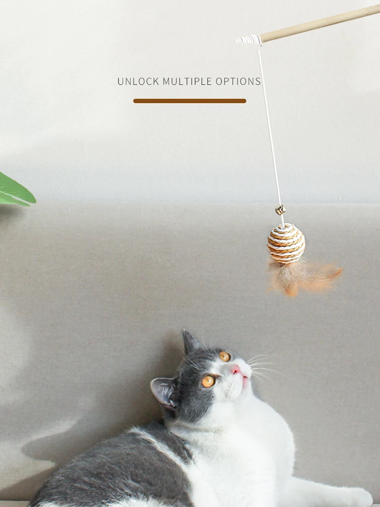 Funny Cat Stick Handmade Logs Strong Not Easy Break Safe Bite Resistant Has Elasticity Bells Artifact | Дом и сад