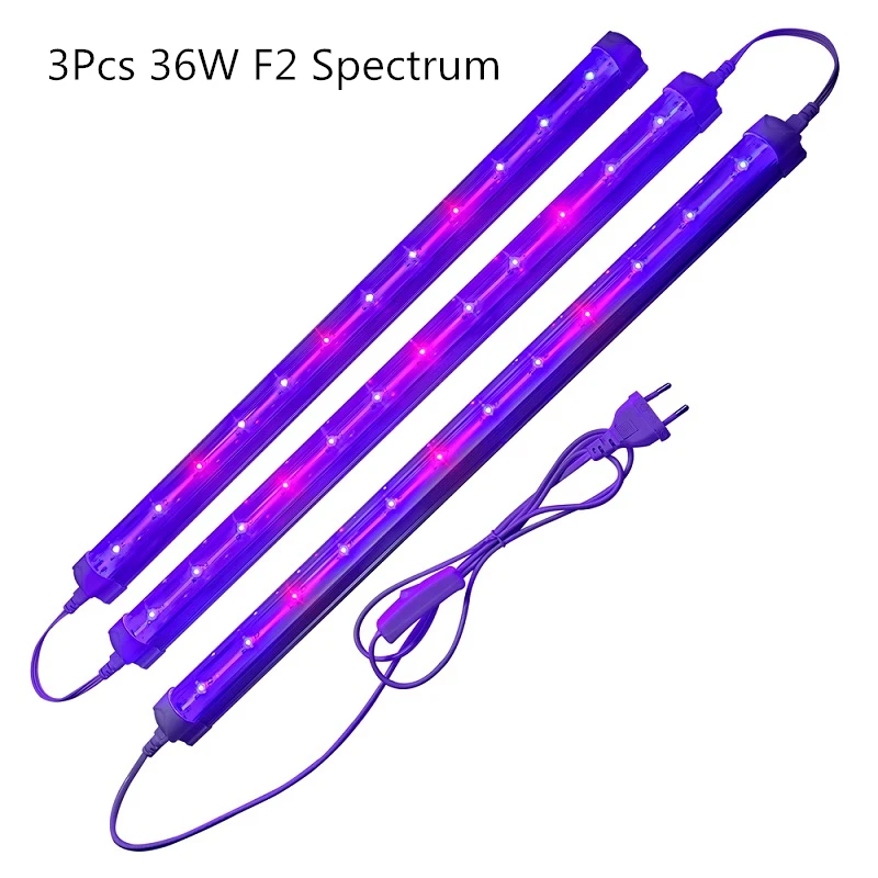 3Pcs 36W F2 Groleds светильник для растений светодиодный светильник для выращивания 36 Вт Фито лампы светодиодный светильник для выращивания полный лампы спектра для растений Фито Лампа цветок рассада Hro - Испускаемый цвет: 3Pcs 36W F2