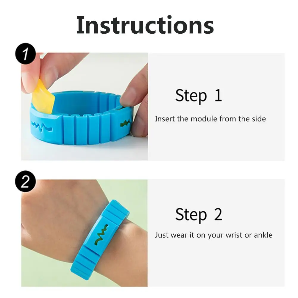 Браслет репеллент от комаров водонепроницаемый безопасный браслет с 6