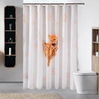 luxury lovely cat waterproof shower curtain set with 8 hooks bathroom curtains 3jl572