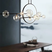 modern round chandelier novelty glass italian design lamp dining room kitchen island home decor chandelier suspension