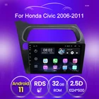 Автомагнитола 2DIN на Android 11 с сенсорным экраном для Honda Civic Hatchback 2006-2011, автомобильный радиоприемник, мультимедийный плеер, стерео GPS-навигатор BT