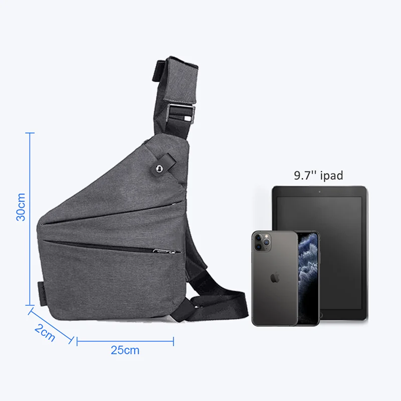

Anti-theft Men Chest Bag Waterproof Chest Pack Travel Personal Pocket Tactical Male Sling Bag Chest Cross body Bag Pauch