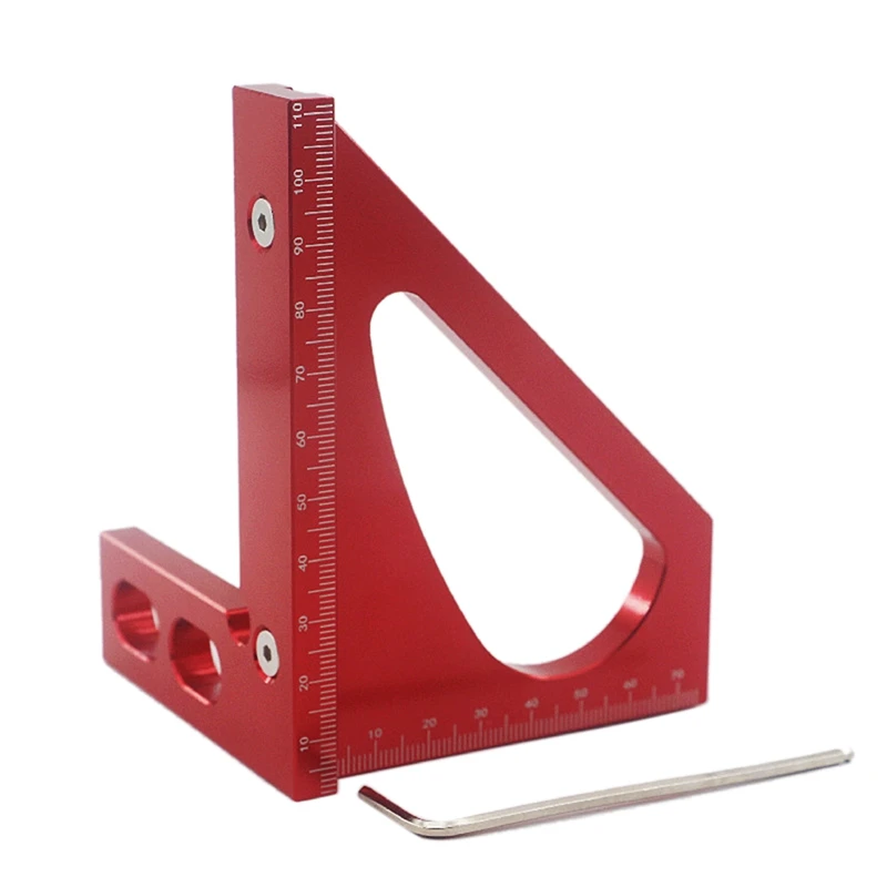 

Professional Red Colour Measuring & Layout Tools Scribing Triangular Ruler Aluminum Alloy Miter Carpenter Woodworking