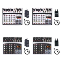 professional audio mixer dj mixing console system 16dsp bluetooth compatible interface 48v phantom power 6 channels music mixer