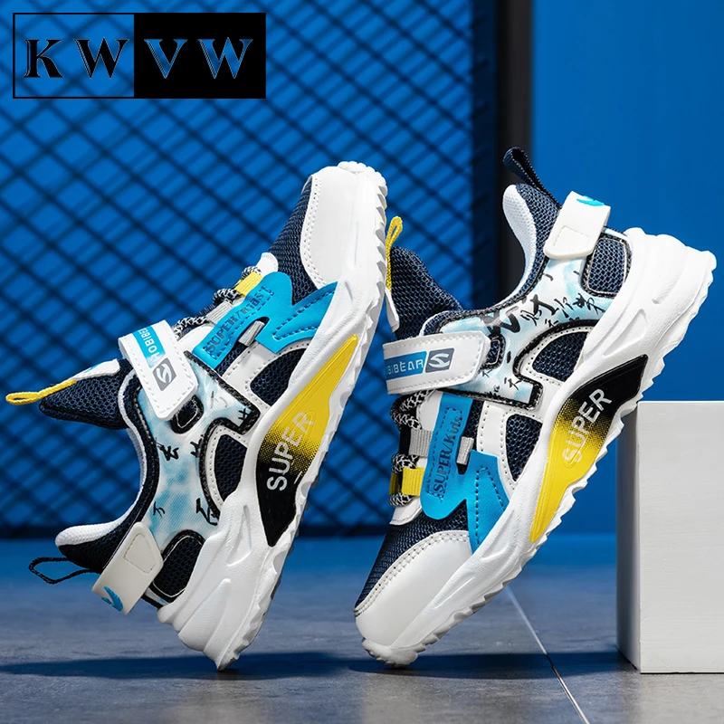 Zapatillas deportivas de malla transpirable para ni&ntilde;o y ni&ntilde;a, botines deportivos para correr, duraderos, para actividades al aire libre-0