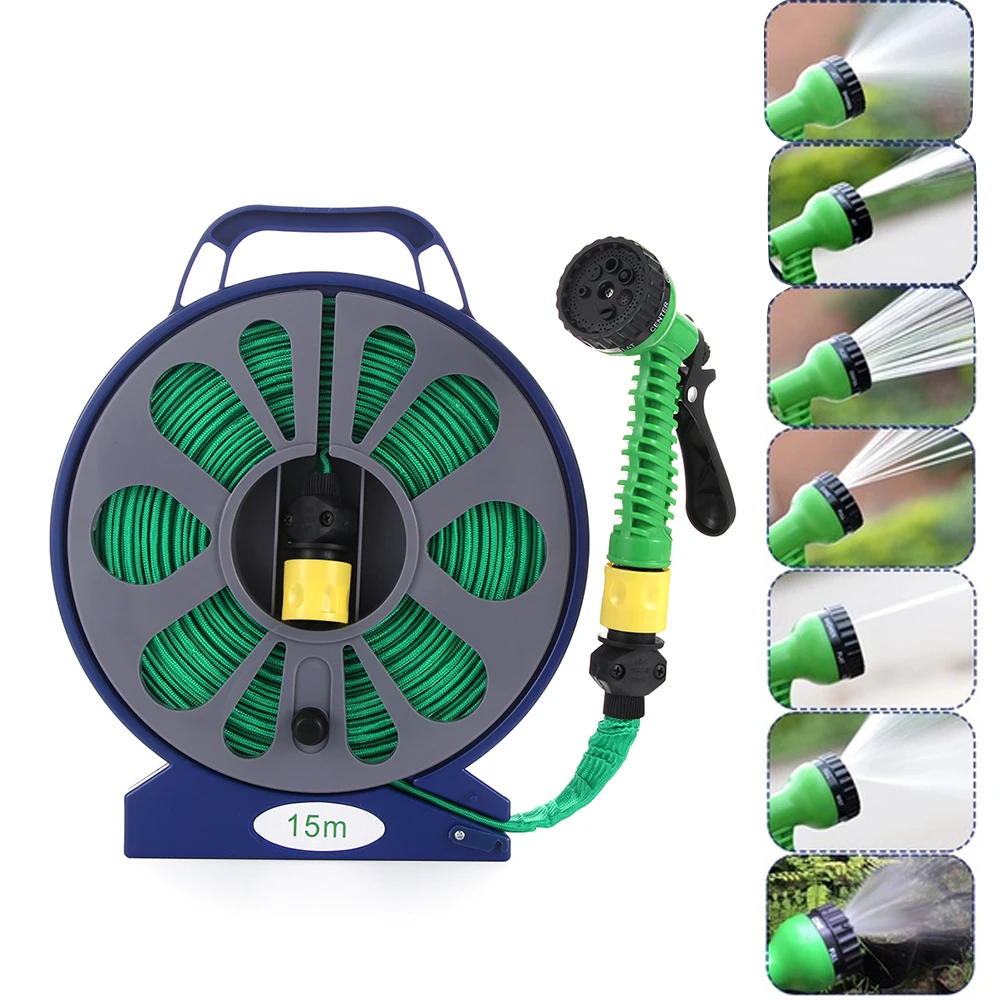 50 футов 15 м выдвижной поворотный стол для полива сада плоский шланг катушка