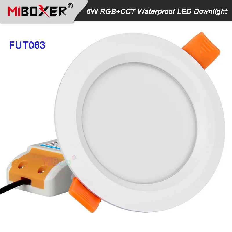 

Miboxer 6W Waterproof IP54 RGB+CCT led downlight FUT063 recessed led Round ceiling panel light indoor living room bathroom