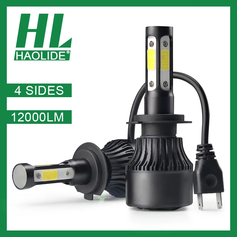 BLACK /HL/светодиодный фары для автомобилей H4 H7 H8 H11 HB3 HB4 12000LM 6500K 72 Вт 24 в 12 В H7 светодиодный комплект авто лампы H4 Фары для мотоцикла светодиодные лампы лампы для авто лед лампа противотуманные фары птф - Испускаемый цвет: BLACK