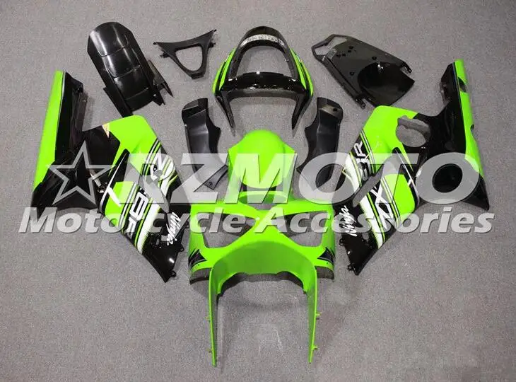

New Style ABS Motorcycle Fairings Kit Fit for Kawasaki Ninja ZX-6R 636 2003 2004 03 04 zx6r Bodywork set Green black