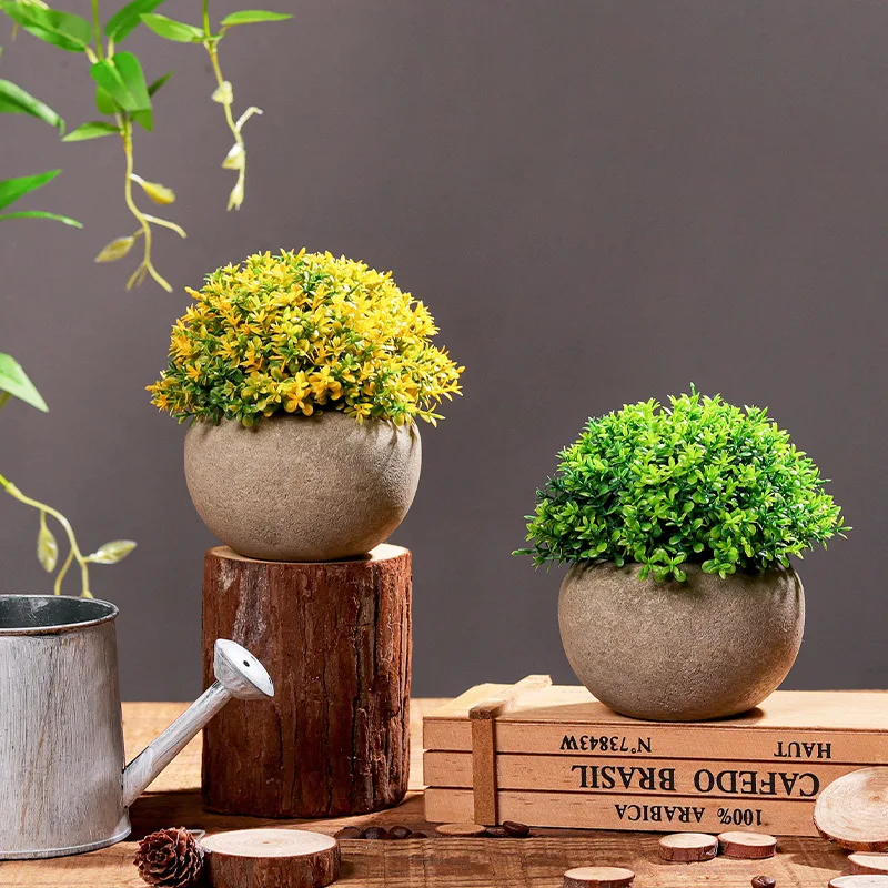 Миниатюрные штаны в горшке шар из свежей травы для ванной дома офиса комнаты