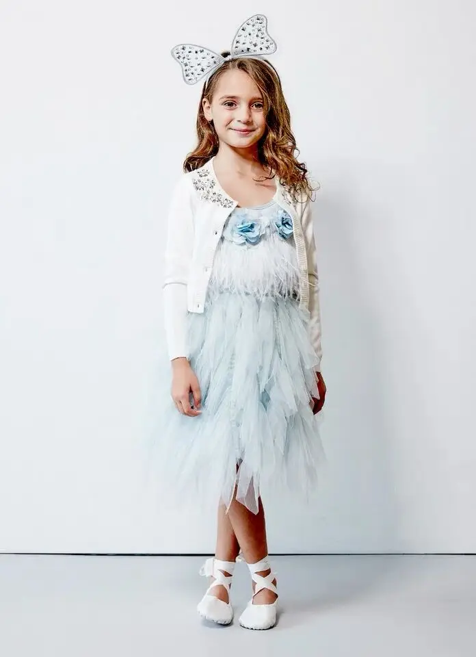 Детское платье принцессы для девочек на свадьбу с цветами вечервечерние Новый