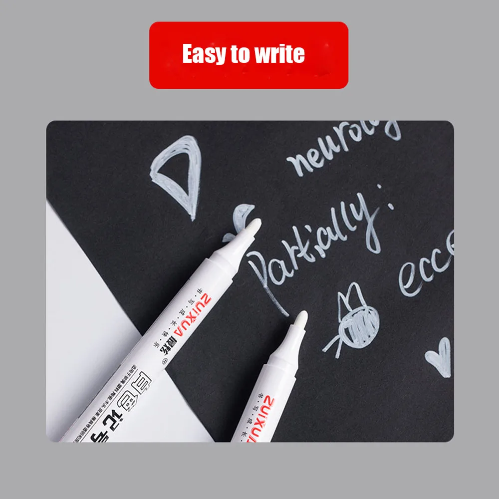1/5pcs White Oily Waterproof Marker Pen Gel Pencil Car Tyre Graffiti Pens Tire Painting Permanent Notebook Stationery Diary - купить по