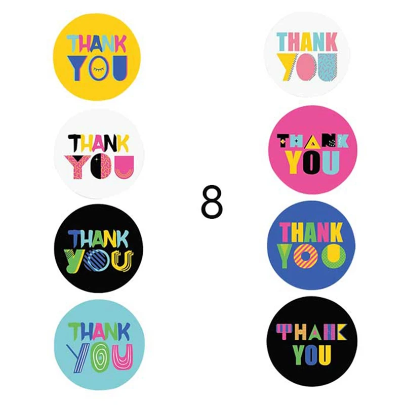 

500Pcs/roll Letter Thank You Sticker for Seal Label Scrapbooking Decoration Sticker Christmas Sticker Stationery Sticker