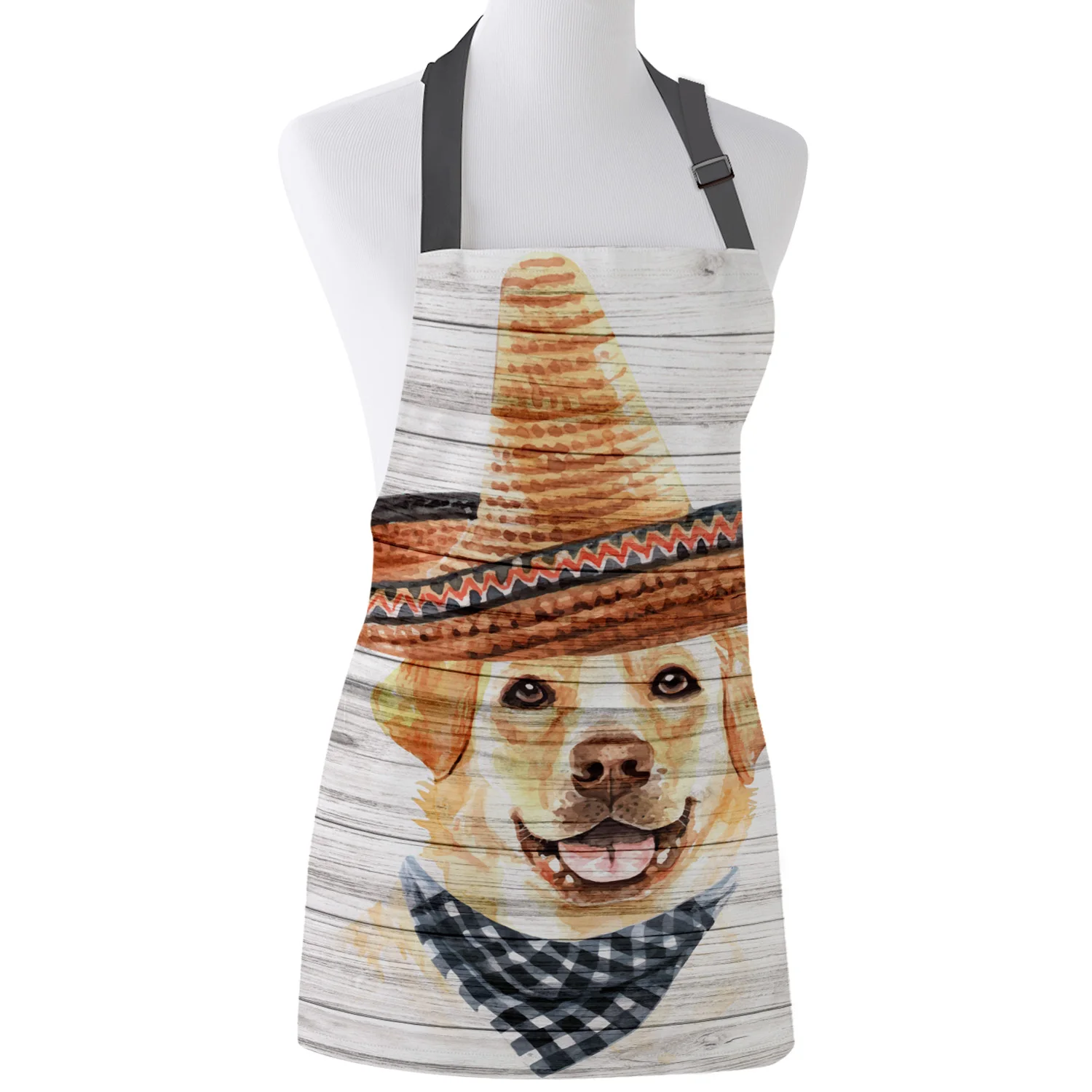 Смешной фартук золотой ретривер собака на деревянной доске Кухонные фартуки для
