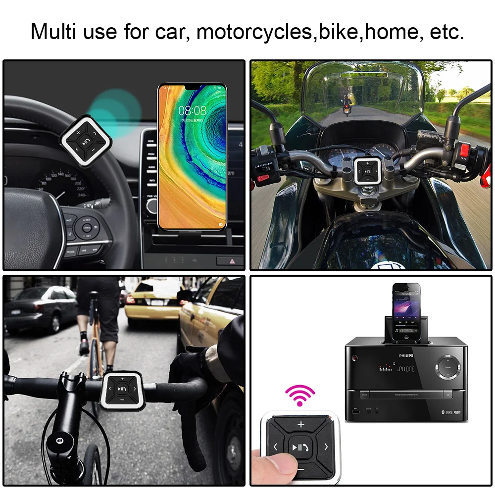 

LEEPEE For Android IOS for Media MP3 Music Play Steering Wheel Remote Control Wireless Bluetooth-compatible Smartphone Control