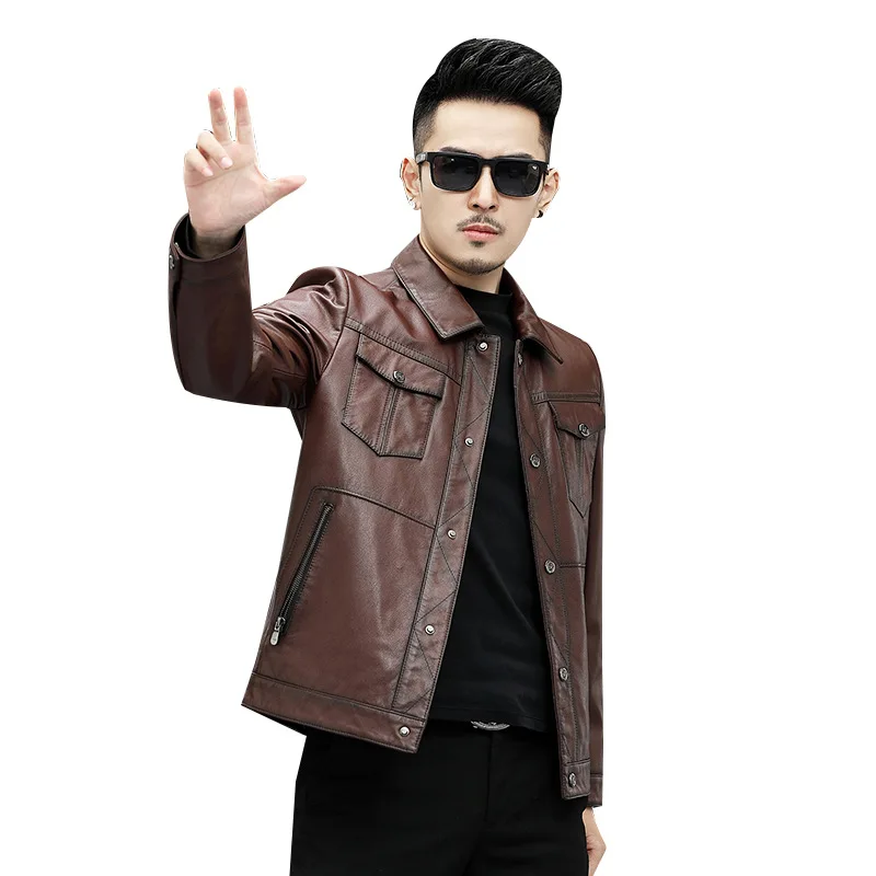

For Men Coats Style Of Smart Casual Long Sized Real Cow Leather Jacket
