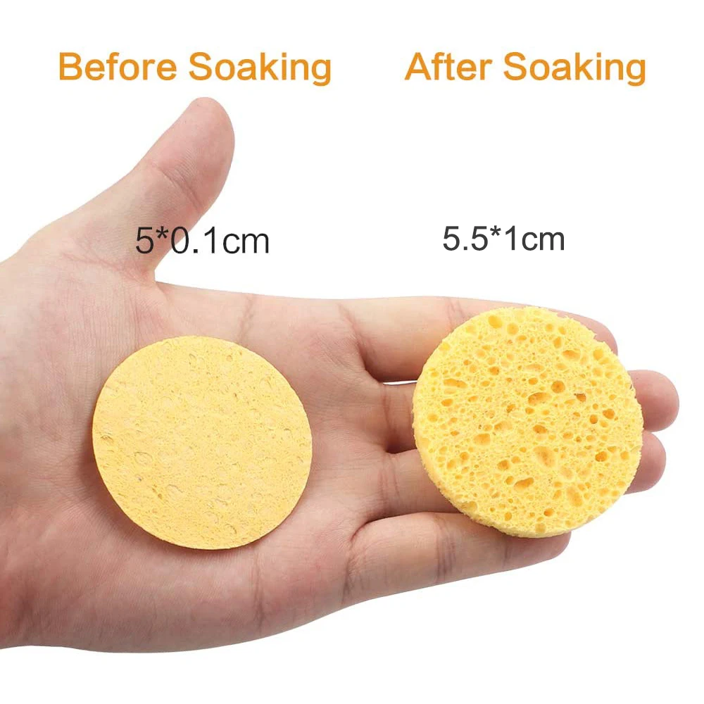 Набор щеток для чистки лица оптом 100 шт. сжатые губки из натуральной целлюлозы