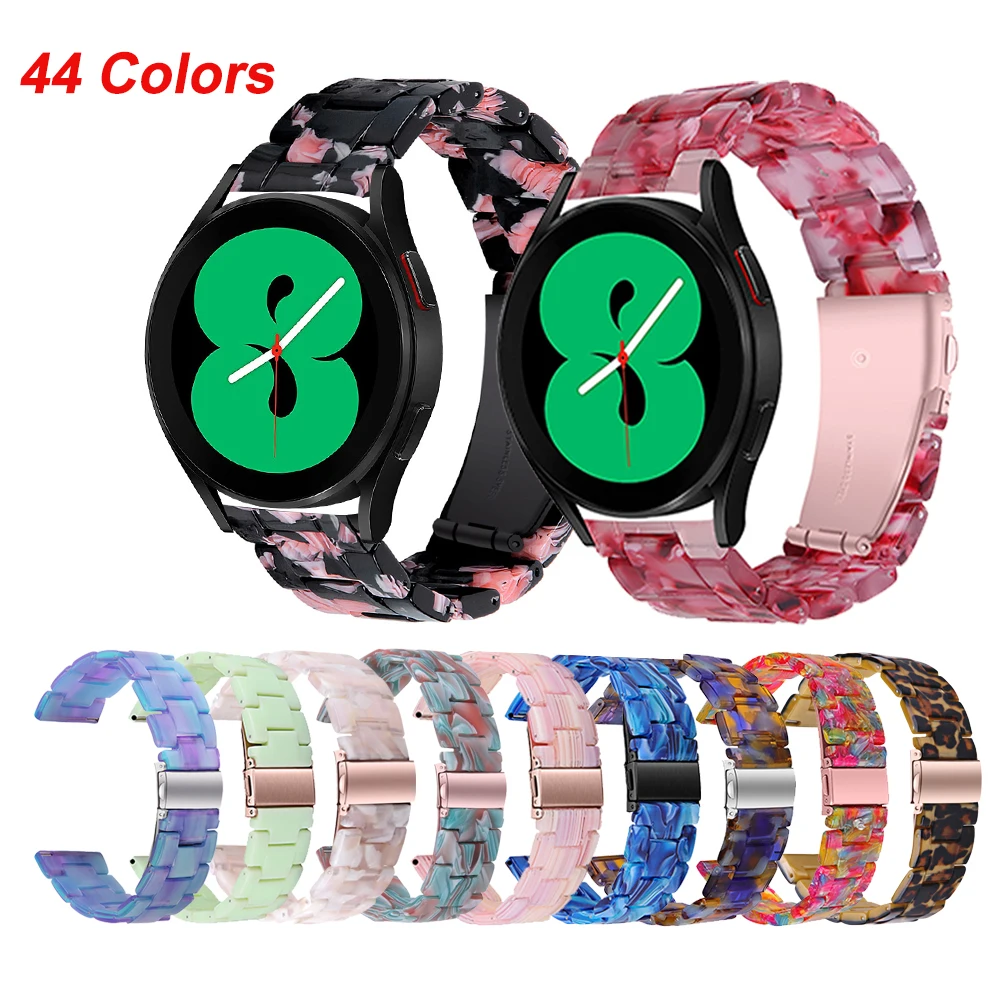 

20mm 22mm Resin Strap for Samsung Galaxy Watch 4 40/44mm Classic 42/46mm Active 2 Band Gear S3 Wrist Bracelet for Huawei GT 2/3