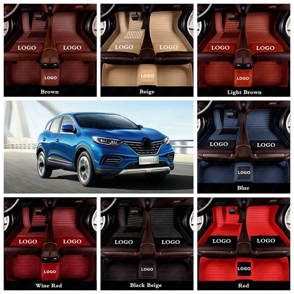 Кожаные автомобильные напольные коврики для Renault Espace Logan Koleos Talisman Megane Laguna Latitude Kadjar