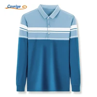 covrlge casual mens cotton long sleeved autumn warm t shirt men striped lapel bottoming shirt fashion casual poloshirt mtp166