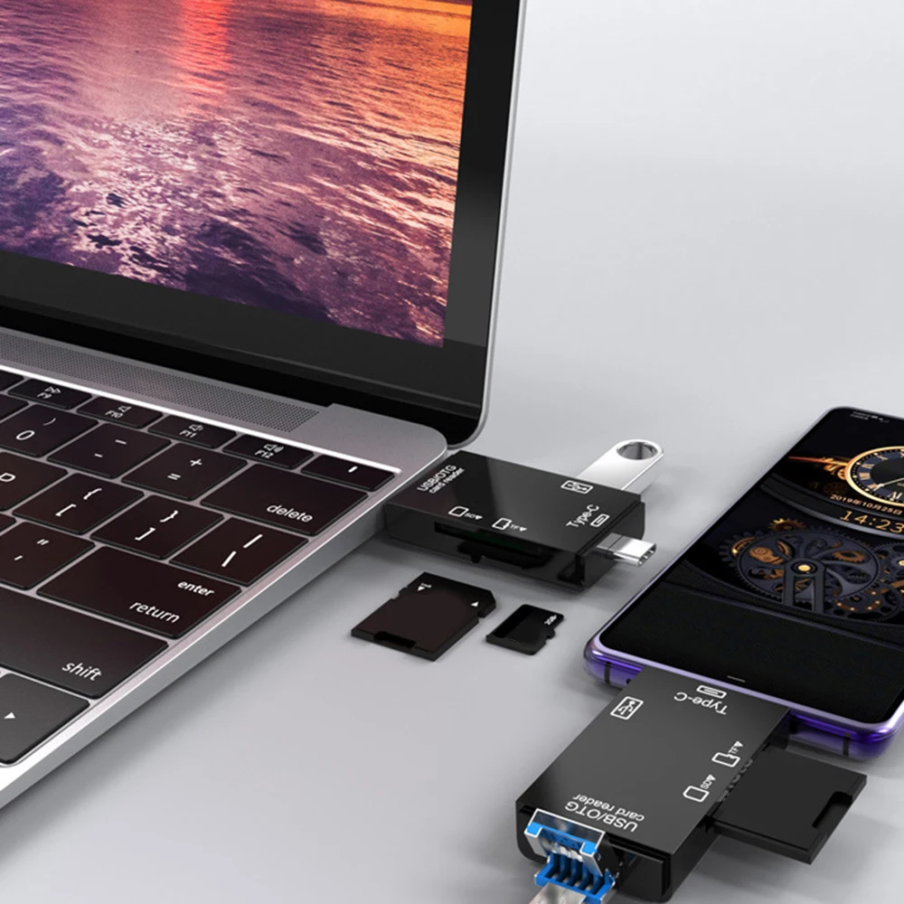 Android USB2.0 многофункциональное устройство для чтения карт Тип-C Micro Usb адаптер
