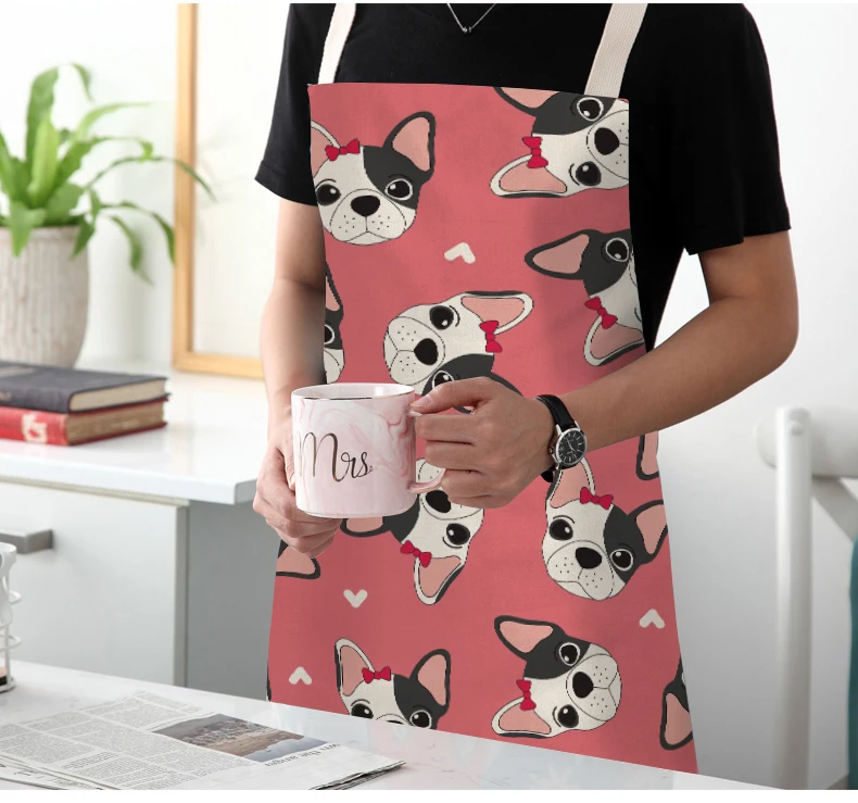 FYMX милые передник для собаки Кухня нарисованными животными головы фартуки