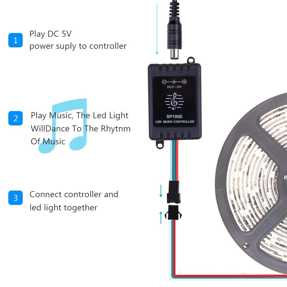 Светодиодная лента SP106E RF 9 клавиш цифровой музыкальный звуковой контроллер