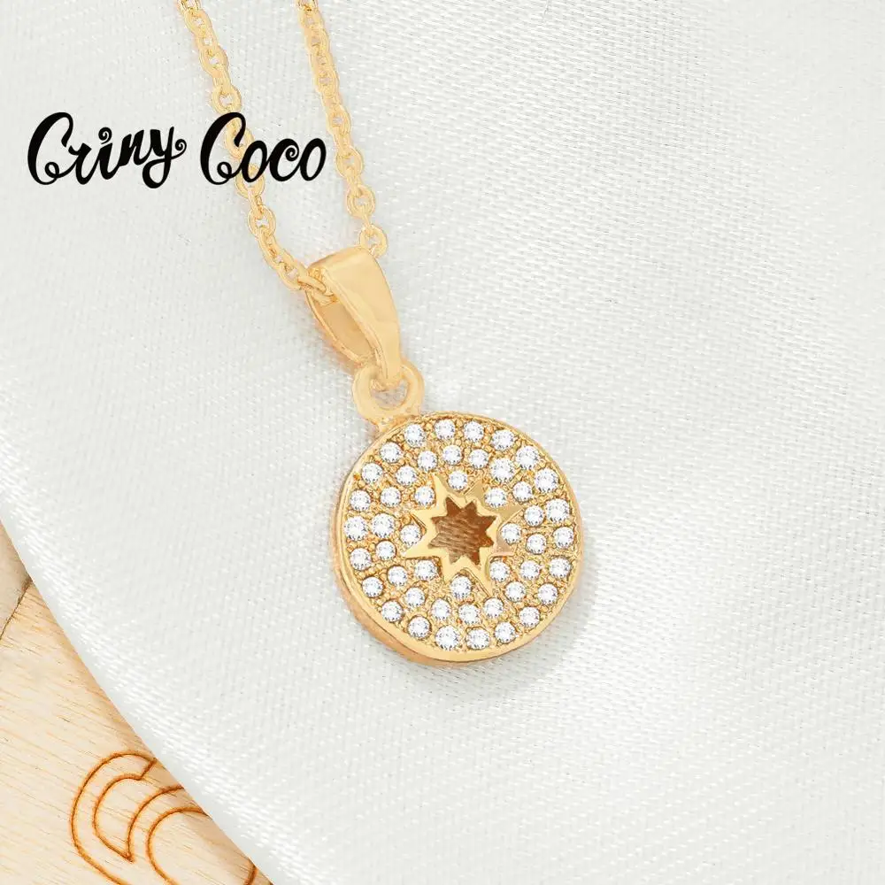 Cring Coco медный геометрический кулон ожерелье цепочка золотой цвет оптовая