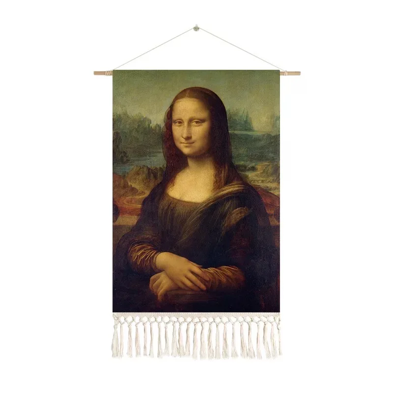 

Van Gogh Monnai Vinci Mona Lisa Wheat Field Paintings Cotton Linen Tapestry Living Room Bedroom Wall Decoration Modern Style