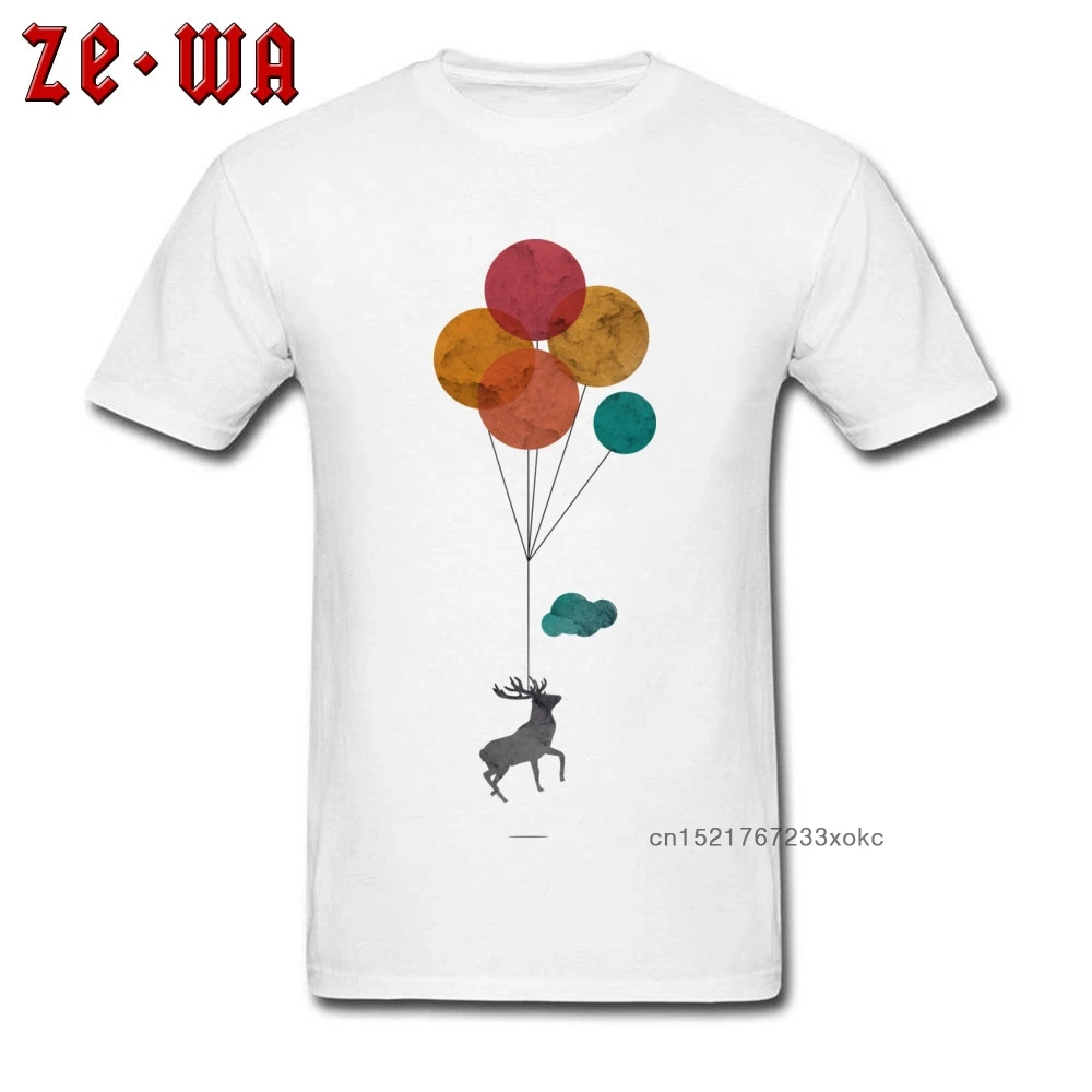 Футболка мужская с принтом оленя хлопковая тенниска надписью Bring Me Up майка