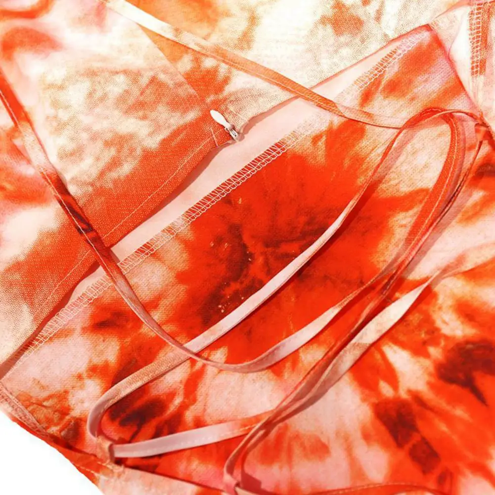 

2021 Summer Fashion Women Dress Tie Dye Print Long Sexy Backless Spaghetti Strap Skirt for Dating