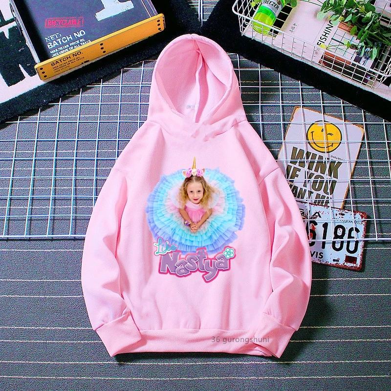 

Fashion Girls Hoodies Lovely Like Nastya Baby Girls Spring Autumn Winter Sweatshirt Jacket Kawaii Children's Hoodies Pink Tops