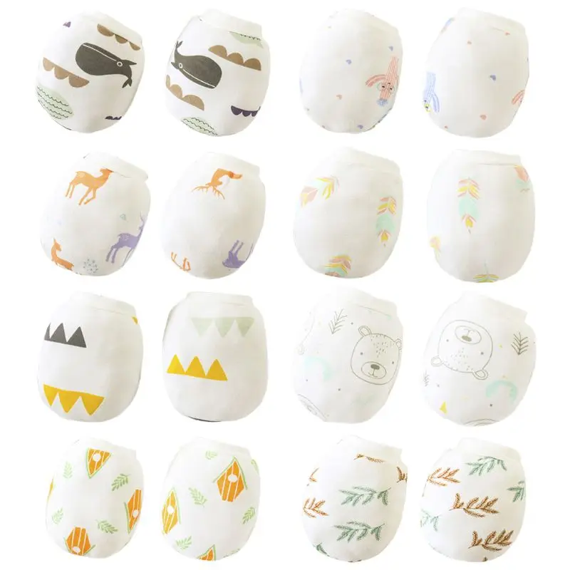 

Cartoon Baby Anti Scratching Gloves 100% Cotton kids Boy Girls Newborn Gloves Protection Face toddler Mittens Infant Accessories