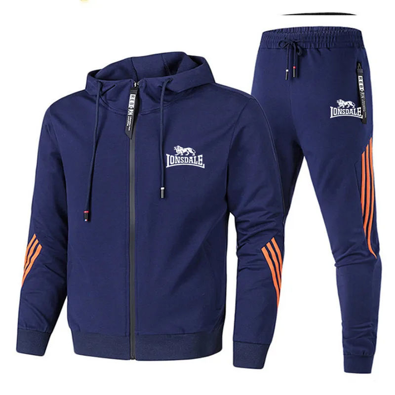 LONSDALE Men's Suit Hoodie + Pants Fall/Winter 2021 New Hooded Sweatshirt Sweatpants Fashion Slim Hip Hop Pullover | Мужская одежда