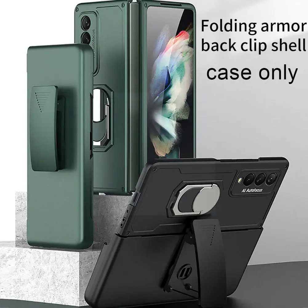 

Suitable for Samsung Zfold3 Mobile Phone Shells Armor Pocket W22 Folding Mobile Phone Protective Cover for Fold3 Z8D6