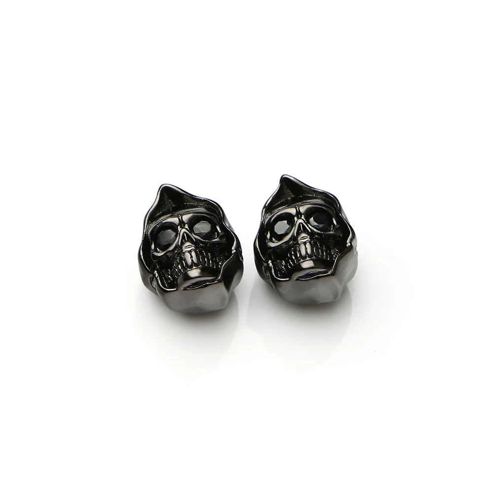 

Punk style slightly inlaid skull copper accessories Halloween DIY new braided bracelet loose beads beaded accessories