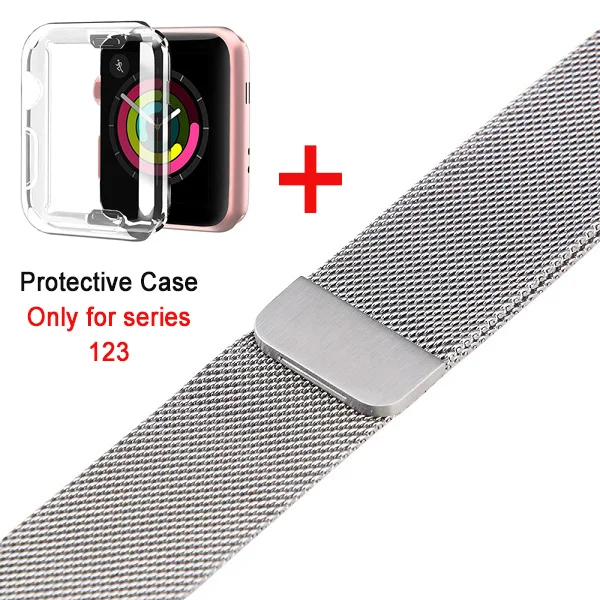 Silver-2 Leecnuo Нержавеющая сталь ремешок для наручных часов для Apple Watch серии 1/2/3 ремешок ремень, 42 мм, 38 мм, версия металлическая Миланский ремешок для часов - Цвет ремешка: Silver-2
