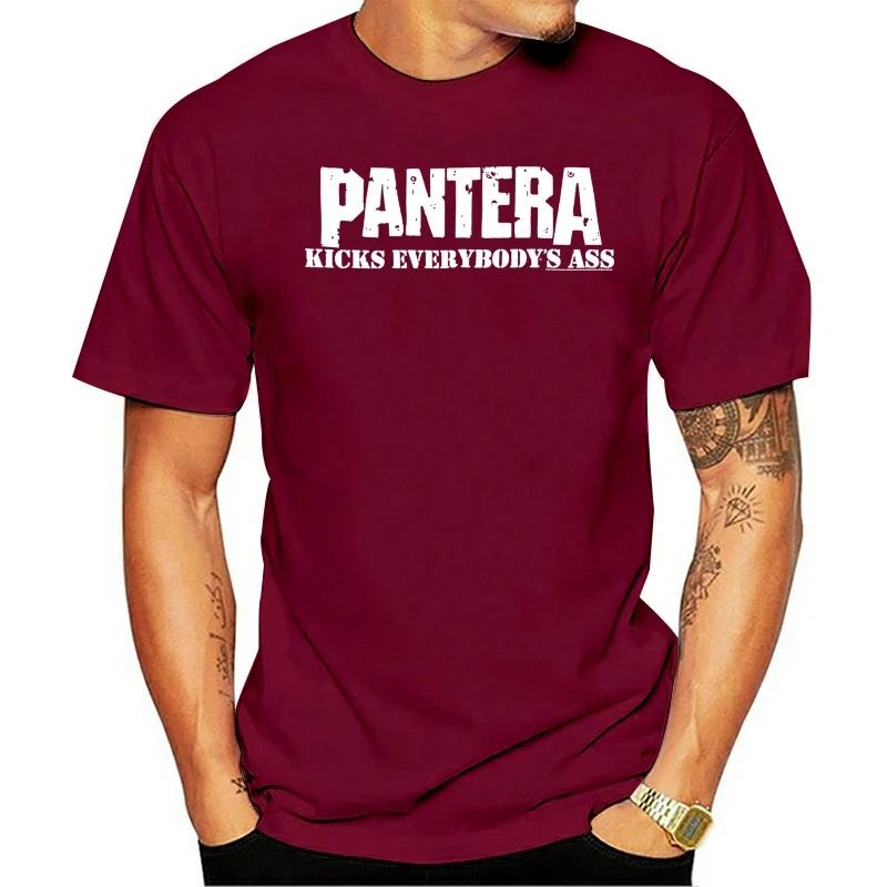 

Leisure O-neck T-shirt Pantera Kicks Everybodys Ass S M L XL XXL XXXL Officl Metal Band Men's