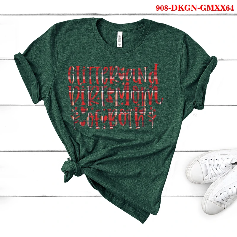 

GLITTER AND DIRT MOM OF BOTH Print T Shirt Women Casual Tops T Shirts Femme Harajuku Camiseta Graphic Tees Women Kawaii Clothes